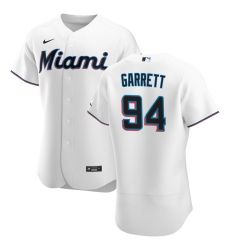 Men Miami Marlins 94 Braxton Garrett Men Nike White Home 2020 Flex Base Player MLB Jersey