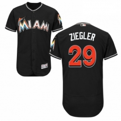 Mens Majestic Miami Marlins 29 Brad Ziegler Black Alternate Flex Base Authentic Collection MLB Jersey