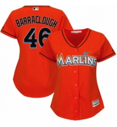 Womens Majestic Miami Marlins 46 Kyle Barraclough Replica Orange Alternate 1 Cool Base MLB Jersey 