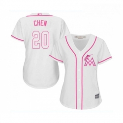 Womens Miami Marlins 20 Wei Yin Chen Replica White Fashion Cool Base Baseball Jersey