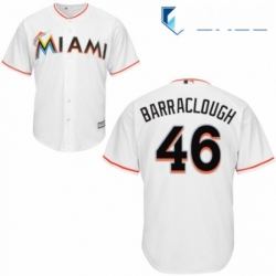 Youth Majestic Miami Marlins 46 Kyle Barraclough Replica White Home Cool Base MLB Jersey 