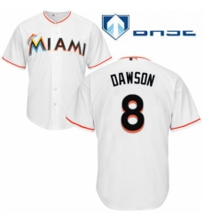 Youth Majestic Miami Marlins 8 Andre Dawson Replica White Home Cool Base MLB Jersey