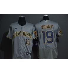 Brewers 19 Robin Yount Gray 2020 Nike Flexbase Jersey