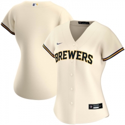 Milwaukee Brewers Nike Women Home 2020 MLB Team Jersey Cream