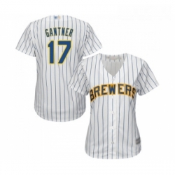 Womens Milwaukee Brewers 17 Jim Gantner Replica White Home Cool Base Baseball Jersey 