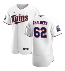 Men Minnesota Twins 62 Dakota Chalmers Men Nike White Home 2020 60th Season Flex Base Team MLB Jersey