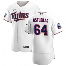 Men Minnesota Twins 64 Willians Astudillo Men Nike White Home 2020 60th Season Flex Base Team MLB Jersey