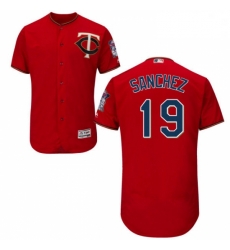 Mens Majestic Minnesota Twins 19 Anibal Sanchez Scarlet Alternate Flex Base Authentic Collection MLB Jersey