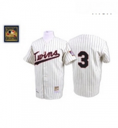 Mens Mitchell and Ness Minnesota Twins 3 Harmon Killebrew Authentic WhiteBlue Strip Throwback MLB Jersey