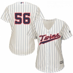 Womens Majestic Minnesota Twins 56 Fernando Rodney Replica Cream Alternate Cool Base MLB Jersey 