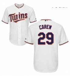 Youth Majestic Minnesota Twins 29 Rod Carew Replica White Home Cool Base MLB Jersey