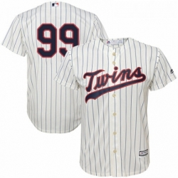 Youth Majestic Minnesota Twins 99 Logan Morrison Authentic Cream Alternate Cool Base MLB Jersey 