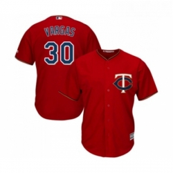 Youth Minnesota Twins 30 Kennys Vargas Replica Scarlet Alternate Cool Base Baseball Jersey