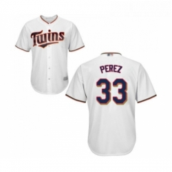 Youth Minnesota Twins 33 Martin Perez Replica White Home Cool Base Baseball Jersey 