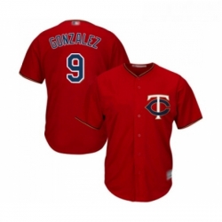 Youth Minnesota Twins 9 Marwin Gonzalez Replica Scarlet Alternate Cool Base Baseball Jersey 