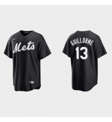 Men New York Mets 13 Luis Guillorme Black Cool Base Stitched Baseball Jersey