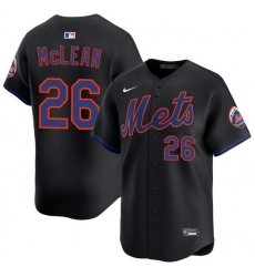 Men New York Mets Nike Nolan McLean #26 Black Home Stitched Player Jersey Men New York Mets Nike Nolan McLean #26 Black Home Stitched Player Jersey