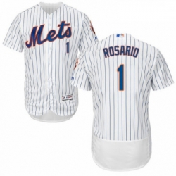 Mens Majestic New York Mets 1 Amed Rosario White Home Flex Base Authentic Collection MLB Jersey