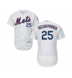 Mens New York Mets 25 Adeiny Hechavarria White Home Flex Base Authentic Collection Baseball Jersey