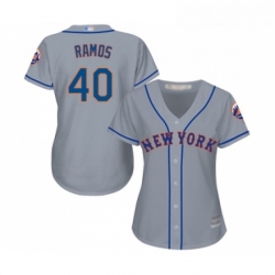 Womens New York Mets 40 Wilson Ramos Authentic Grey Road Cool Base Baseball Jersey 