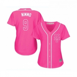 Womens New York Mets 9 Brandon Nimmo Authentic Pink Fashion Cool Base Baseball Jersey 