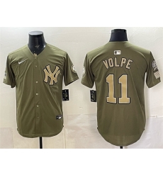 Men New York Yankees 11 Anthony Volpe Olive 2026 Armed Forces Day Stitched Baseball Jersey Men New York Yankees 11 Anthony Volpe Olive 2026 Armed Forces Day Stitched Baseball Jersey