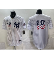 Men New York Yankees  18 Johnny Damon White 2026 USA 250 Fourth of July Home Stadium Stitched Baseball Jersey