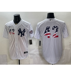 Men New York Yankees  42 Jackie Robinson White 2026 USA 250 Fourth of July Home Stadium Stitched Baseball Jersey