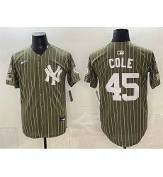 Men New York Yankees 45 Gerrit Cole Olive 2026 Armed Forces Day Salute To Service Stitched Baseball Jersey Men New York Yankees 45 Gerrit Cole Olive 2026 Armed Forces Day Salute To Service Stitched Baseball Jersey