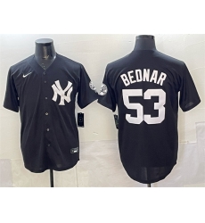 Men New York Yankees 53 David Bednar Black Stitched Baseball Jersey Men New York Yankees 53 David Bednar Black Stitched Baseball Jersey