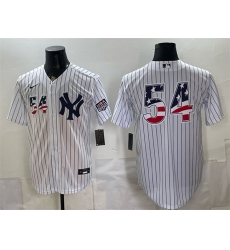 Men New York Yankees  54 Max Fried White 2026 USA 250 Fourth of July Home Stadium Stitched Baseball Jersey