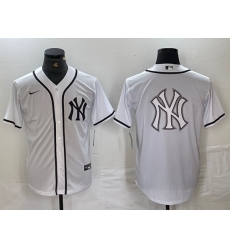 Men New York Yankees White Team Big Logo Cool Base Stitched Baseball Jersey 9