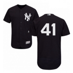 Mens Majestic New York Yankees 41 Adam Lind Navy Blue Alternate Flex Base Authentic Collection MLB Jersey