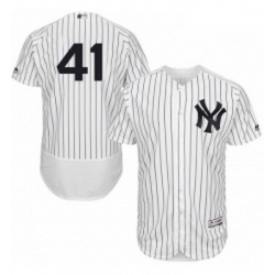 Mens Majestic New York Yankees 41 Adam Lind White Home Flex Base Authentic Collection MLB Jersey