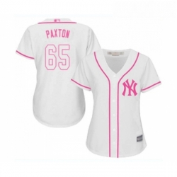 Womens New York Yankees 65 James Paxton Authentic White Fashion Cool Base Baseball Jersey 