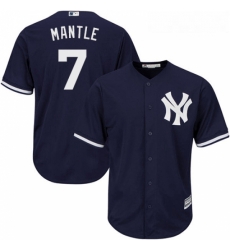 Youth Majestic New York Yankees 7 Mickey Mantle Authentic Navy Blue Alternate MLB Jersey