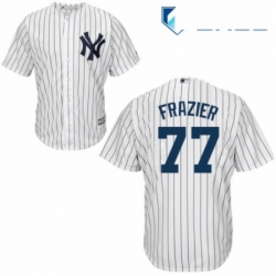 Youth Majestic New York Yankees 77 Clint Frazier Authentic White Home MLB Jersey 