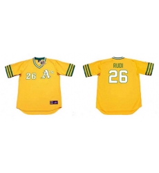 Athletics 26 JOE RUDI Yellow 1972 Throwback Jersey