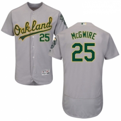 Mens Majestic Oakland Athletics 25 Mark McGwire Grey Road Flex Base Authentic Collection MLB Jersey