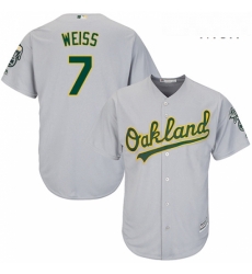 Mens Majestic Oakland Athletics 7 Walt Weiss Replica Grey Road Cool Base MLB Jersey