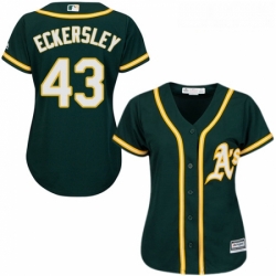 Womens Majestic Oakland Athletics 43 Dennis Eckersley Replica Green Alternate 1 Cool Base MLB Jersey