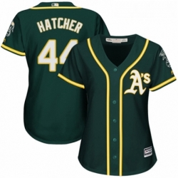 Womens Majestic Oakland Athletics 44 Chris Hatcher Authentic Green Alternate 1 Cool Base MLB Jersey 