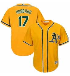 Youth Majestic Oakland Athletics 17 Glenn Hubbard Authentic Gold Alternate 2 Cool Base MLB Jersey