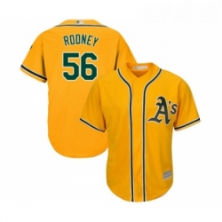 Youth Oakland Athletics 56 Fernando Rodney Replica Gold Alternate 2 Cool Base Baseball Jersey 