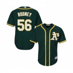 Youth Oakland Athletics 56 Fernando Rodney Replica Green Alternate 1 Cool Base Baseball Jersey 