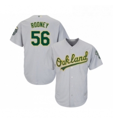 Youth Oakland Athletics 56 Fernando Rodney Replica Grey Road Cool Base Baseball Jersey 