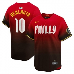 Men Philadelphia Phillies 10 J T  Realmuto Red 2024 City Connect Limited Stitched Jersey