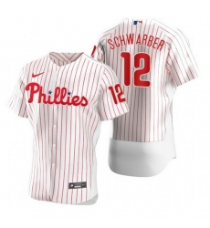 Men Philadelphia Phillies 12 Kyle Schwarber 2021 White Flex Base Stitched Baseball jersey