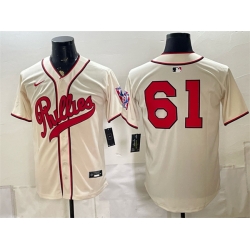 Men Philadelphia Phillies  61 Cristopher Sanchez Cream 2026 Field of Dreams Stadium Stitched Baseball Jersey