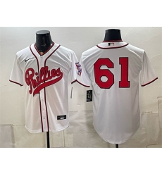Men Philadelphia Phillies 61 Cristopher Sannchez White 2026 Field of Dreams Stadium Stitched Baseball Jersey Men Philadelphia Phillies 61 Cristopher Sannchez White 2026 Field of Dreams Stadium Stitched Baseball Jersey